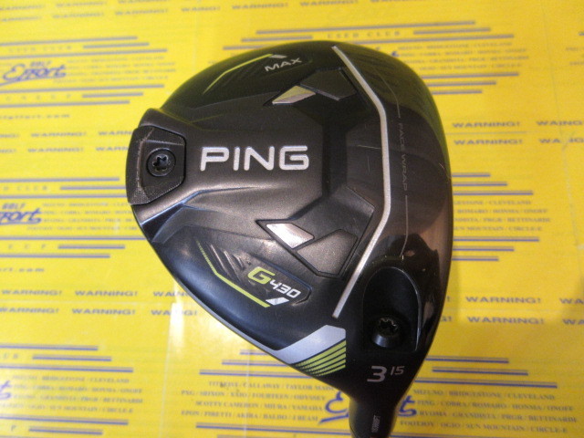 PING G430 3w 15度 ヘッドカバー付き 新品 PING G430 MAX 15度 3W フェアウェイウッド ヘッド PING ピン