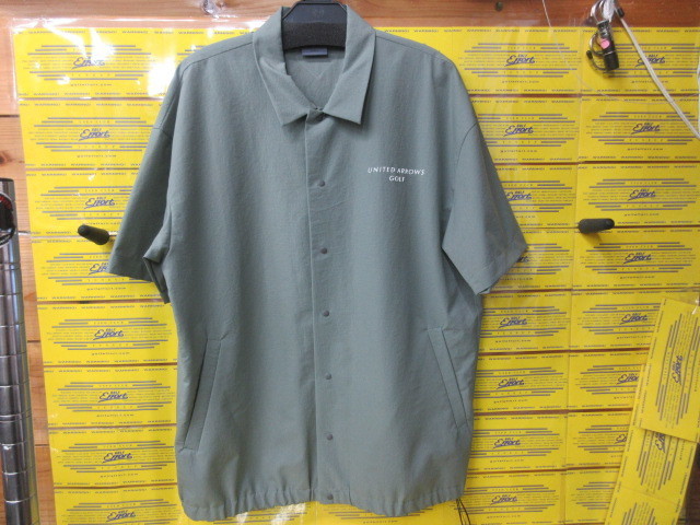 ユナイテッドアローズ<br>メンズ ミニリップ ショートスリーブ シャツ 防しわ 2WAYストレッチ XL Lime