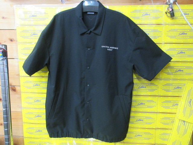 ユナイテッドアローズ<br>メンズ ミニリップ ショートスリーブ シャツ 防しわ 2WAYストレッチ XL Black